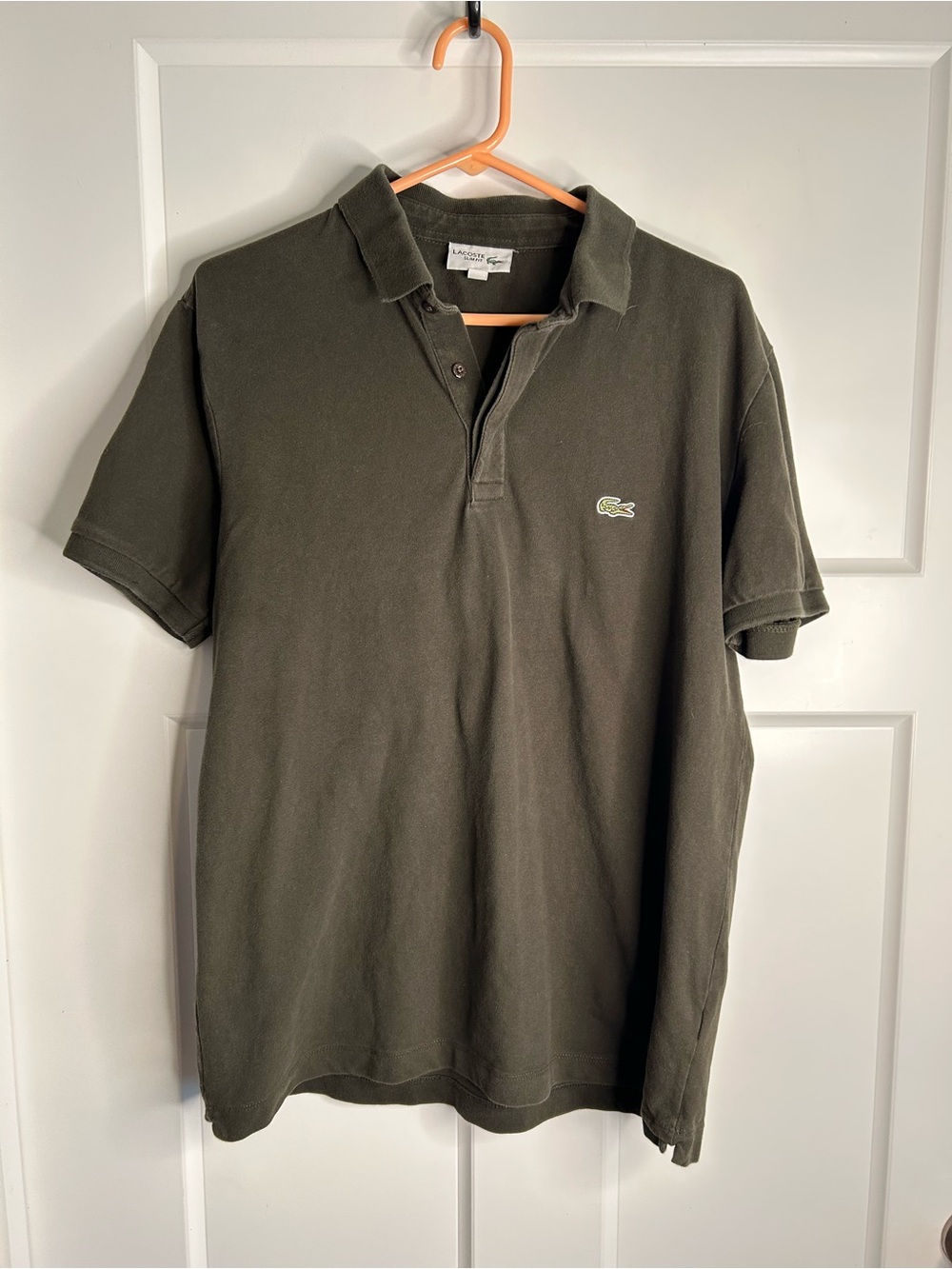 Lacoste Men’s XXL FR 7 Alligator Polo Olive Retro Preppy 80s 5530